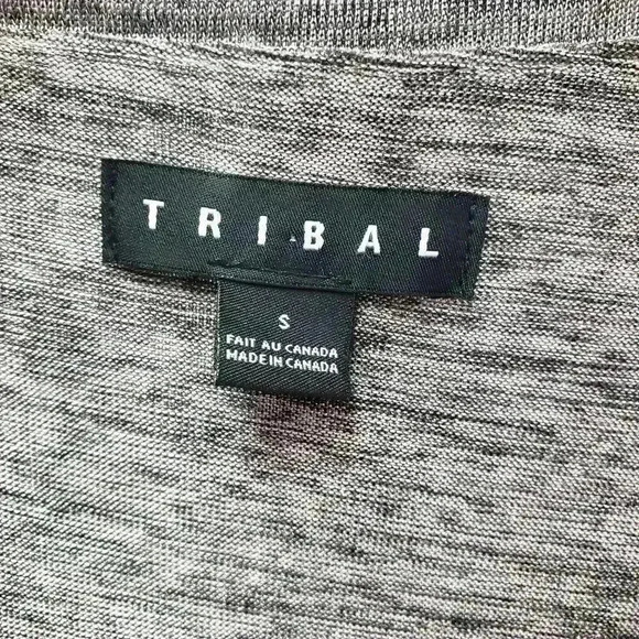 Tribal Heathered Gray V-Neckline Tunic - Picture 6 of 6